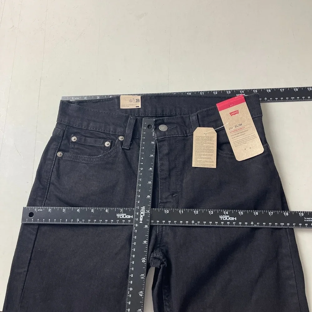 Levis Jeans Mens 30x32 Black 511 Slim Dark Wash Stretch Denim Grunge Goth Rock